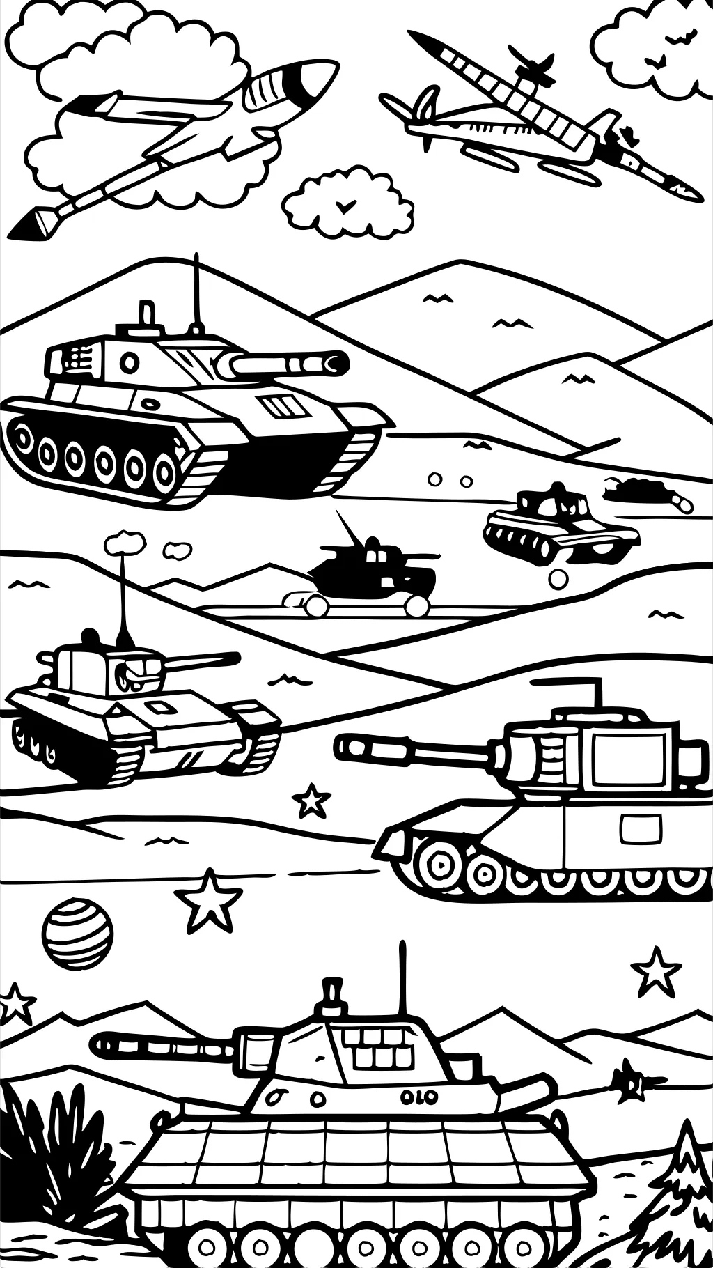 coloring pages tanks